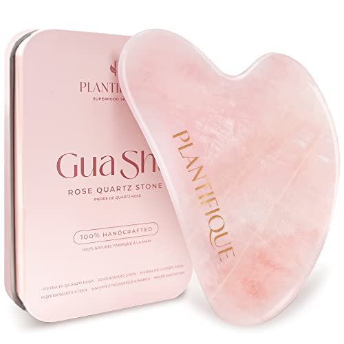 Face Tool, Plantifique Gua Sha Rose Quartz  - Gua Sha Stone - Roze Quartz GuaSha - Face Massager for Women & Men for Your Skincare - Anti Aging Massage Tool - Facial Skin Care Products