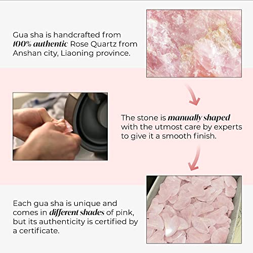 Face Tool, Plantifique Gua Sha Rose Quartz  - Gua Sha Stone - Roze Quartz GuaSha - Face Massager for Women & Men for Your Skincare - Anti Aging Massage Tool - Facial Skin Care Products