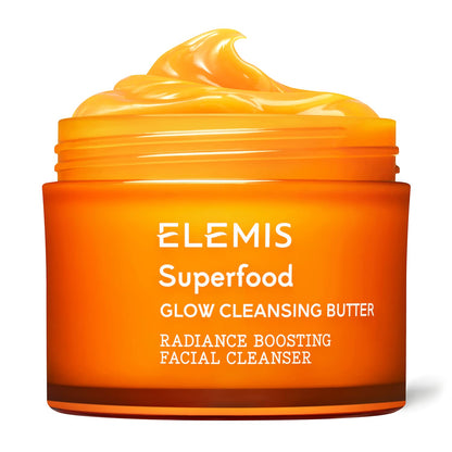 ELEMIS Superfood Glow Cleansing Butter, Sulfate Free Facial Cleanser to Brighten and Nourish, Face Cleansing Balm for a Healthy, Glowing Complexion, Deep Cleaning Butter Balm to Nourish Skin, 200g