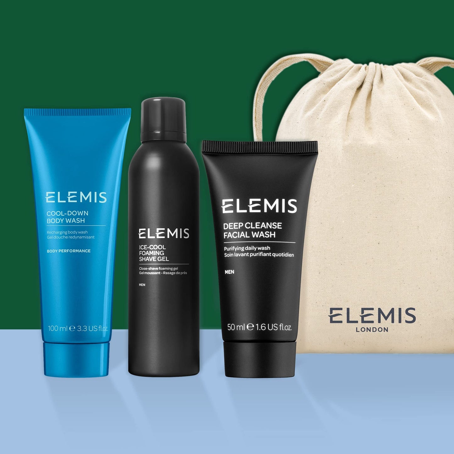 ELEMIS Men’s Head-to-Toe Grooming Collection, 3-Piece Daily Essentials to Elevate his Skin, Gift Set Includes: Pollutant-Targeted Deep Cleanse Facial Wash, Foaming Shave Gel and Cool-Down Body Wash