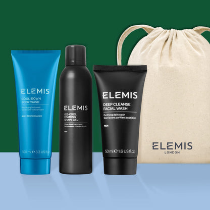 ELEMIS Men’s Head-to-Toe Grooming Collection, 3-Piece Daily Essentials to Elevate his Skin, Gift Set Includes: Pollutant-Targeted Deep Cleanse Facial Wash, Foaming Shave Gel and Cool-Down Body Wash