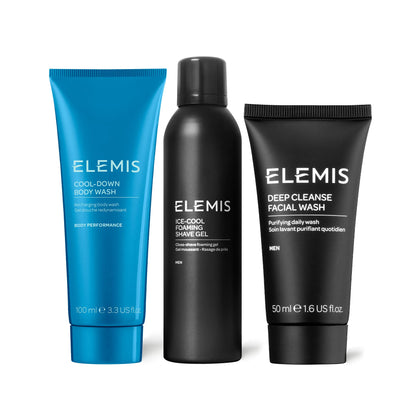 ELEMIS Men’s Head-to-Toe Grooming Collection, 3-Piece Daily Essentials to Elevate his Skin, Gift Set Includes: Pollutant-Targeted Deep Cleanse Facial Wash, Foaming Shave Gel and Cool-Down Body Wash