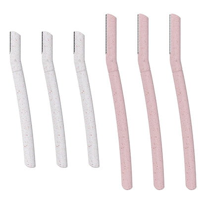 The Little Eco Company Dermaplaning Blades for Face| FREEPOST Recycling Service| 6 pack 2 sizes| Biodegradable Wheat Straw Eyebrow Razor| Face Razor for Women| Peach Fuzz Remover| Facial Hair Remover